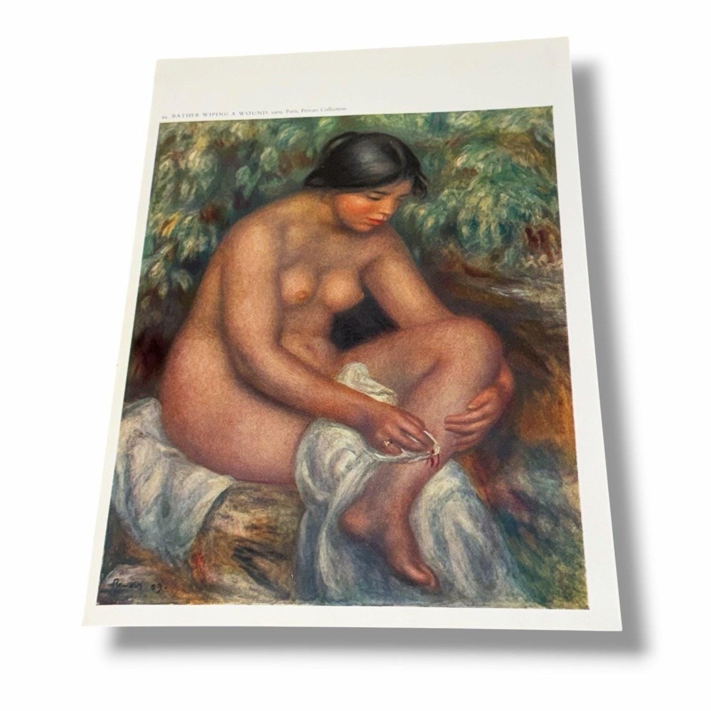 Vintage Art Book Plate Illustration Bather Wiping a Wound Auguste Renoir AE